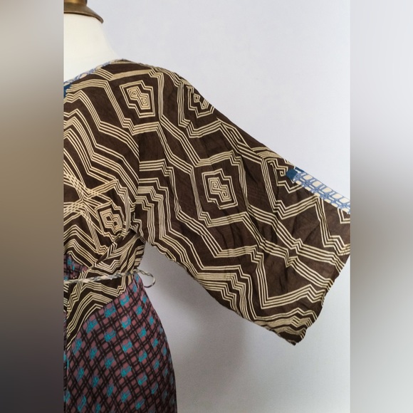 Johnny Was Striped Rayon Tunic Top/ Beach Cover • S - Picture 5 of 7